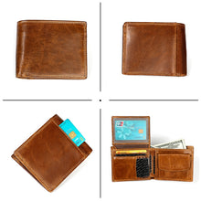 Load image into Gallery viewer, 8020 Horizontal Retro Crazy Horse Texture Leather Anti-magnetic RFID Wallet Clutch Bag for Men, with Card Slots, 8020 Yellowish-brown, 8020 Black, 8020 Coffee