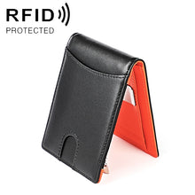Load image into Gallery viewer, 9606 Cowhide Leather Anti-magnetic RFID Multiple Card Slots Wallet for Men, with Zipper Bag, 9606 Black, 9606 Coffee