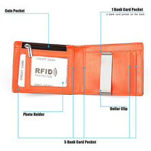 Load image into Gallery viewer, 9606 Cowhide Leather Anti-magnetic RFID Multiple Card Slots Wallet for Men, with Zipper Bag, 9606 Black, 9606 Coffee