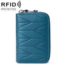 Load image into Gallery viewer, KB191 Zipper Cowhide Leather Organ Shape Multiple Card Slots Anti-magnetic RFID Wallet Clutch Bag for Ladies, KB191 Brown, KB191 Aqua Blue, KB191 Black, KB191 Dark Blue, KB191 Pink, KB191 Light Purple, KB191 Wine Red