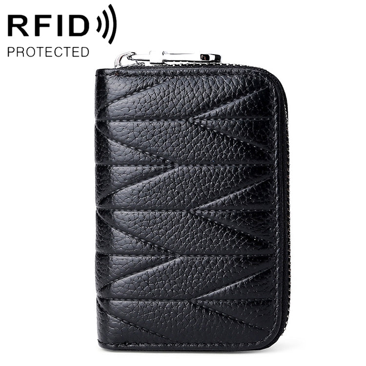 KB191 Zipper Cowhide Leather Organ Shape Multiple Card Slots Anti-magnetic RFID Wallet Clutch Bag for Ladies, KB191 Brown, KB191 Aqua Blue, KB191 Black, KB191 Dark Blue, KB191 Pink, KB191 Light Purple, KB191 Wine Red