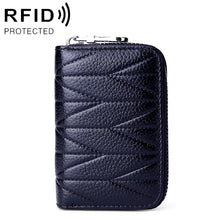 Load image into Gallery viewer, KB191 Zipper Cowhide Leather Organ Shape Multiple Card Slots Anti-magnetic RFID Wallet Clutch Bag for Ladies, KB191 Brown, KB191 Aqua Blue, KB191 Black, KB191 Dark Blue, KB191 Pink, KB191 Light Purple, KB191 Wine Red