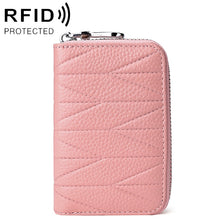 Load image into Gallery viewer, KB191 Zipper Cowhide Leather Organ Shape Multiple Card Slots Anti-magnetic RFID Wallet Clutch Bag for Ladies, KB191 Brown, KB191 Aqua Blue, KB191 Black, KB191 Dark Blue, KB191 Pink, KB191 Light Purple, KB191 Wine Red