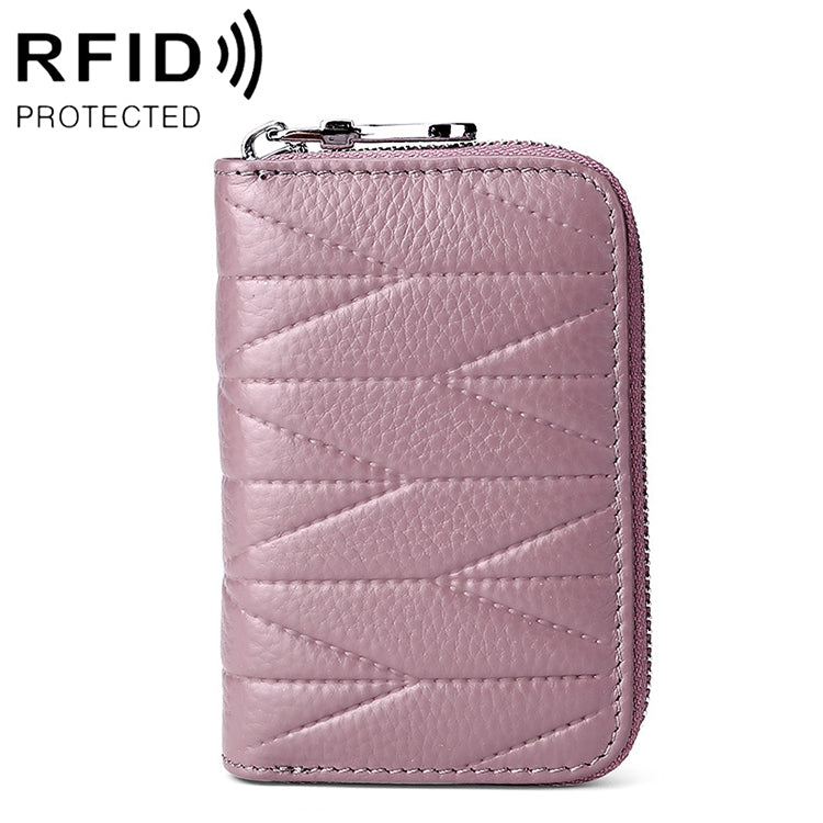 KB191 Zipper Cowhide Leather Organ Shape Multiple Card Slots Anti-magnetic RFID Wallet Clutch Bag for Ladies, KB191 Brown, KB191 Aqua Blue, KB191 Black, KB191 Dark Blue, KB191 Pink, KB191 Light Purple, KB191 Wine Red