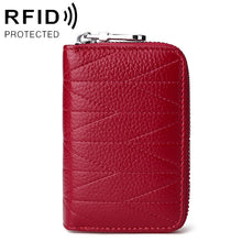 Load image into Gallery viewer, KB191 Zipper Cowhide Leather Organ Shape Multiple Card Slots Anti-magnetic RFID Wallet Clutch Bag for Ladies, KB191 Brown, KB191 Aqua Blue, KB191 Black, KB191 Dark Blue, KB191 Pink, KB191 Light Purple, KB191 Wine Red