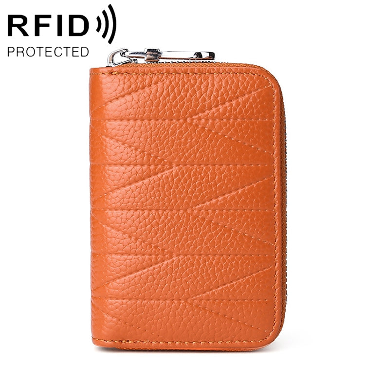 KB191 Zipper Cowhide Leather Organ Shape Multiple Card Slots Anti-magnetic RFID Wallet Clutch Bag for Ladies, KB191 Brown, KB191 Aqua Blue, KB191 Black, KB191 Dark Blue, KB191 Pink, KB191 Light Purple, KB191 Wine Red