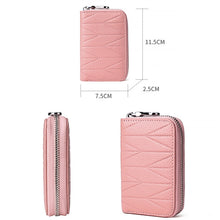 Load image into Gallery viewer, KB191 Zipper Cowhide Leather Organ Shape Multiple Card Slots Anti-magnetic RFID Wallet Clutch Bag for Ladies, KB191 Brown, KB191 Aqua Blue, KB191 Black, KB191 Dark Blue, KB191 Pink, KB191 Light Purple, KB191 Wine Red