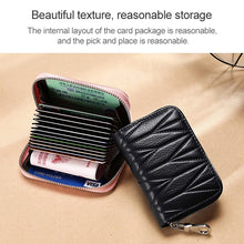 Load image into Gallery viewer, KB191 Zipper Cowhide Leather Organ Shape Multiple Card Slots Anti-magnetic RFID Wallet Clutch Bag for Ladies, KB191 Brown, KB191 Aqua Blue, KB191 Black, KB191 Dark Blue, KB191 Pink, KB191 Light Purple, KB191 Wine Red