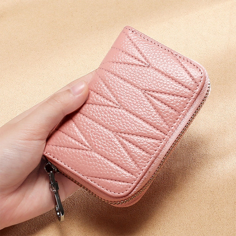 KB191 Zipper Cowhide Leather Organ Shape Multiple Card Slots Anti-magnetic RFID Wallet Clutch Bag for Ladies, KB191 Brown, KB191 Aqua Blue, KB191 Black, KB191 Dark Blue, KB191 Pink, KB191 Light Purple, KB191 Wine Red