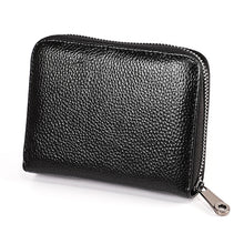 Load image into Gallery viewer, KB195 Zipper Cowhide Leather Double Row Organ Shape Multiple Card Slots Anti-magnetic RFID Wallet Clutch Bag for Ladies, KB195 Black, KB195 Coffee, KB195 Pink, KB195 Purple, KB195 Rose Red