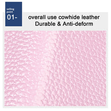 Load image into Gallery viewer, KB195 Zipper Cowhide Leather Double Row Organ Shape Multiple Card Slots Anti-magnetic RFID Wallet Clutch Bag for Ladies, KB195 Black, KB195 Coffee, KB195 Pink, KB195 Purple, KB195 Rose Red