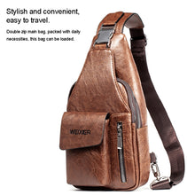Load image into Gallery viewer, WEIXIER 9525 Men Leisure Style PU Leather Single Shoulder Crossbody Bag