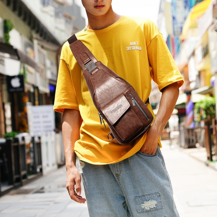 WEIXIER 9525 Men Leisure Style PU Leather Single Shoulder Crossbody Bag