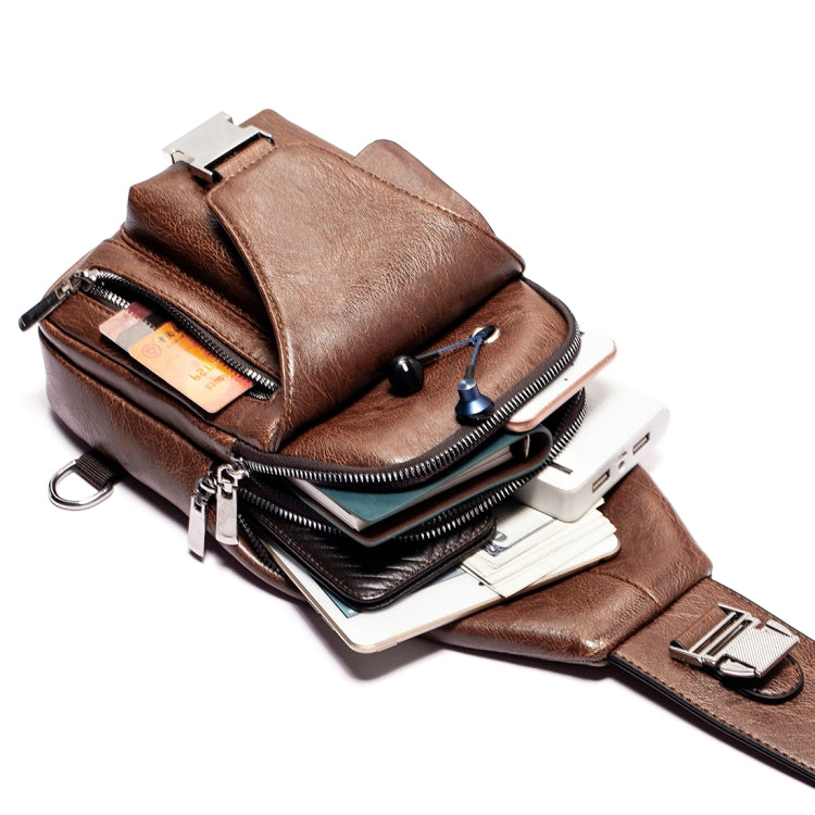 WEIXIER 9525 Men Leisure Style PU Leather Single Shoulder Crossbody Bag