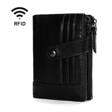 Load image into Gallery viewer, TP-196 Multi-functional Retro Cowhide Leather Multiple Card Slots Dual zipper RFID Wallet