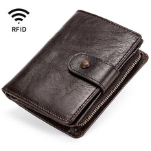 Load image into Gallery viewer, TP-201 Crazy Horse Leather Multi-functional Lather RFID Clasp Retro Wallet, TP-201