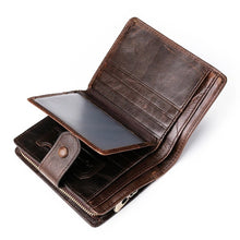 Load image into Gallery viewer, TP-201 Crazy Horse Leather Multi-functional Lather RFID Clasp Retro Wallet, TP-201