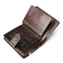 Load image into Gallery viewer, TP-201 Crazy Horse Leather Multi-functional Lather RFID Clasp Retro Wallet, TP-201