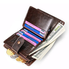 Load image into Gallery viewer, TP-201 Crazy Horse Leather Multi-functional Lather RFID Clasp Retro Wallet, TP-201