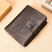 Load image into Gallery viewer, TP-201 Crazy Horse Leather Multi-functional Lather RFID Clasp Retro Wallet, TP-201