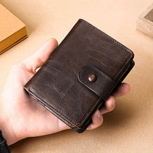 Load image into Gallery viewer, TP-201 Crazy Horse Leather Multi-functional Lather RFID Clasp Retro Wallet, TP-201