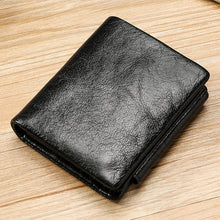 Load image into Gallery viewer, TP-191 Oil Wax Leather Multi-functional RFID Three-fold Wallet