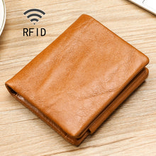Load image into Gallery viewer, TP-191 Oil Wax Leather Multi-functional RFID Three-fold Wallet