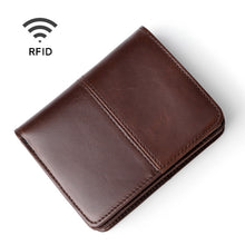 Load image into Gallery viewer, TP-195 Oilskin Leather Multi-functional Change Purse RFID Leather Wallet