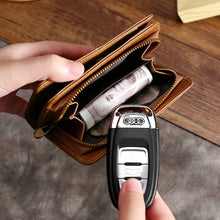 Load image into Gallery viewer, TP-195 Oilskin Leather Multi-functional Change Purse RFID Leather Wallet