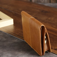 Load image into Gallery viewer, TP-195 Oilskin Leather Multi-functional Change Purse RFID Leather Wallet