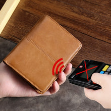 Load image into Gallery viewer, TP-195 Oilskin Leather Multi-functional Change Purse RFID Leather Wallet