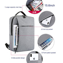 Load image into Gallery viewer, POFOKO Large-capacity Waterproof Oxford Cloth Business Casual Backpack with External USB Charging Design for 15.6 inch Laptops