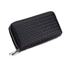 Load image into Gallery viewer, Sheepskin Weave Double Zipper Large Capacity Multiple-Card RFID Anti-Theft Wallet Bag