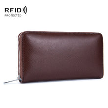 Load image into Gallery viewer, Two-Layer Cowhide Leather Organ Card Holder Multiple-Card RFID Anti-Theft Wallet Bag