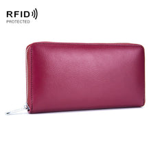 Load image into Gallery viewer, Two-Layer Cowhide Leather Organ Card Holder Multiple-Card RFID Anti-Theft Wallet Bag