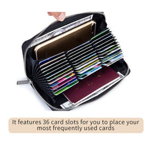 Load image into Gallery viewer, Two-Layer Cowhide Leather Organ Card Holder Multiple-Card RFID Anti-Theft Wallet Bag