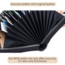 Load image into Gallery viewer, Two-Layer Cowhide Leather Organ Card Holder Multiple-Card RFID Anti-Theft Wallet Bag