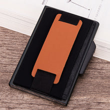 Load image into Gallery viewer, X-32C Automatically Pop-up Card Type Anti-magnetic RFID Anti-theft Men Aluminum Alloy B Dial Button Elastic Bag Wallet with PU Leather Strap, X-32C B Dial Button Black, X-32C B Dial Button Grey, X-32C B Dial Button Gold, X-32C B Dial Button Blue       ...