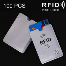 Load image into Gallery viewer, 100 PCS Aluminum Foil Card Protective Cover Case RFID Blocking Safety Shield Identity Sleeves Cards Bag, Size: 9.1*6.3cm, CCB1077A, CCB1077B, CCB1077C