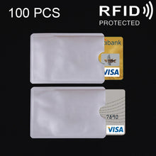 Load image into Gallery viewer, 100 PCS Aluminum Foil Card Protective Cover Case RFID Blocking Safety Shield Identity Sleeves Cards Bag, Size: 9.1*6.3cm, CCB1077A, CCB1077B, CCB1077C