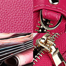 Load image into Gallery viewer, Genuine Cowhide Leather Litchi Texture Zipper Long Style Card Holder Wallet RFID Blocking Coin Purse Card Bag Protect Case with Hand Strap for Women, Size: 20*10.5*3cm