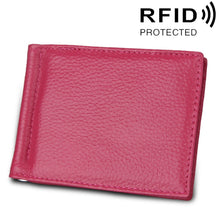 Load image into Gallery viewer, Cowhide Leather Litchi Texture Card Holder Wallet RFID Blocking Coin Purse Card Bag Protect Case with 6 Card Slots, Size: 110*82*8mm