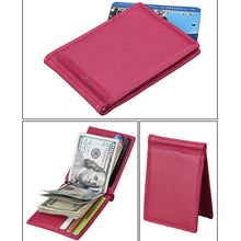 Load image into Gallery viewer, Cowhide Leather Litchi Texture Card Holder Wallet RFID Blocking Coin Purse Card Bag Protect Case with 6 Card Slots, Size: 110*82*8mm