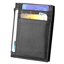 Load image into Gallery viewer, Cowhide Leather Solid Color Zipper Card Holder Wallet RFID Blocking Coin Purse Card Bag Protect Case, Size: 11*8*1.5cm