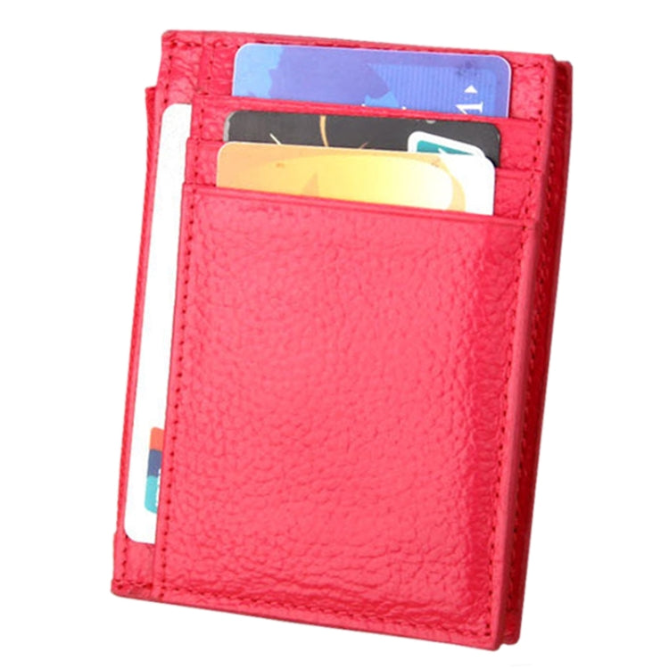 Cowhide Leather Solid Color Zipper Card Holder Wallet RFID Blocking Coin Purse Card Bag Protect Case, Size: 11*8*1.5cm