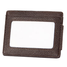 Load image into Gallery viewer, Cowhide Leather Solid Color Card Holder Wallet RFID Blocking Card Bag Protect Case with 3 Card Slots &amp; Photo Frame, Size: 110*77*4mm