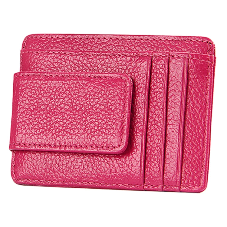 Cowhide Leather Solid Color Card Holder Wallet RFID Blocking Card Bag Protect Case with 3 Card Slots & Photo Frame, Size: 110*77*4mm