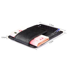 Load image into Gallery viewer, Cowhide Leather Solid Color Card Holder Wallet RFID Blocking Card Bag Protect Case with 3 Card Slots &amp; Photo Frame, Size: 110*77*4mm