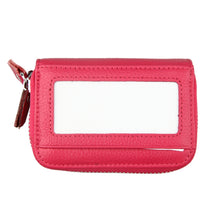 Load image into Gallery viewer, Genuine Cowhide Leather Dual Layer Solid Color Zipper Card Holder Wallet RFID Blocking Coin Purse Card Bag Protective Case with 11 Card Slots &amp; Coin Position, Size: 11*7.5*4.5cm