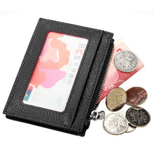 Load image into Gallery viewer, Cowhide Leather Solid Color Zipper Card Holder Wallet RFID Blocking Card Bag Protect Case Coin Purse, Size: 11*8*1.5cm
